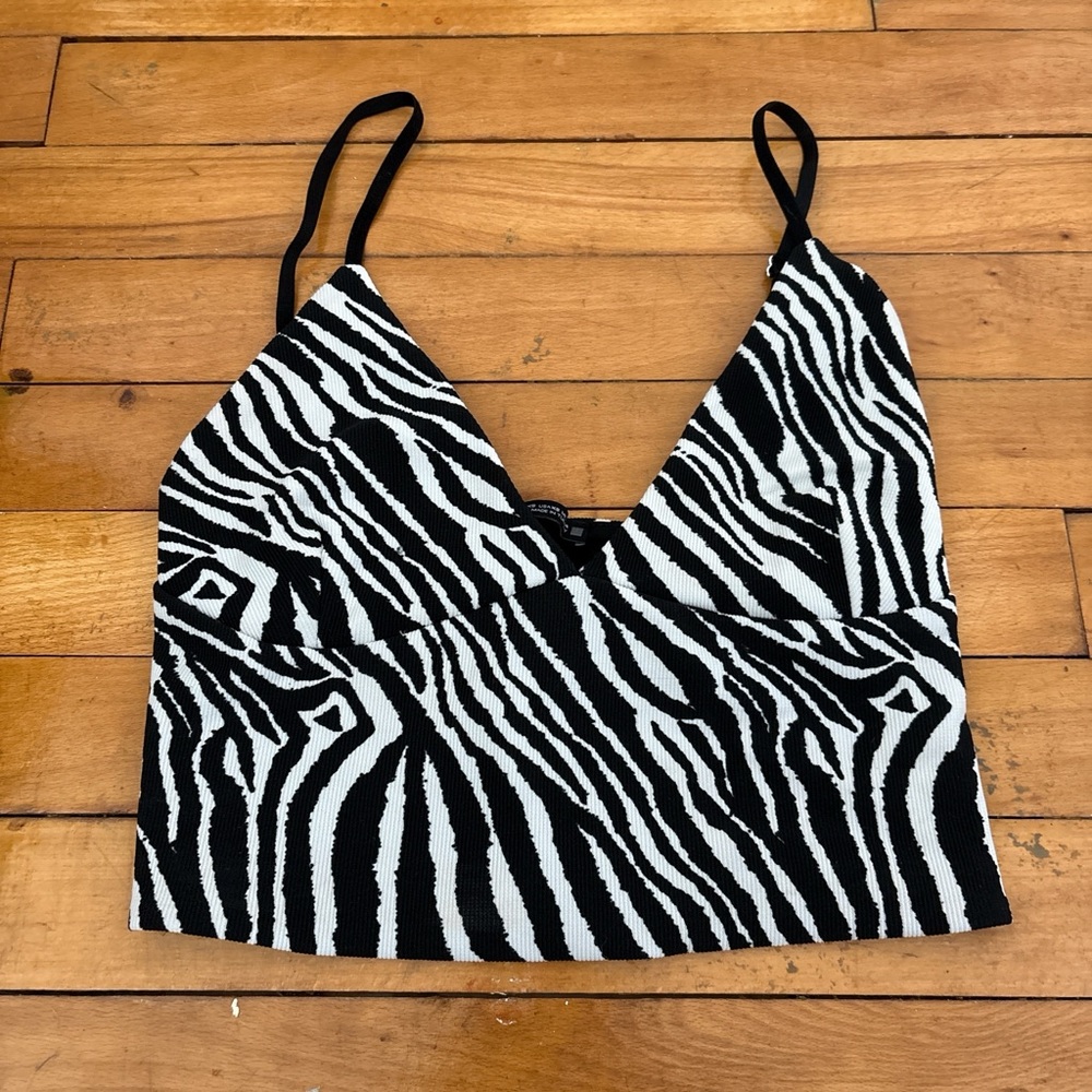 Zara Black and White Zebra Camisole
